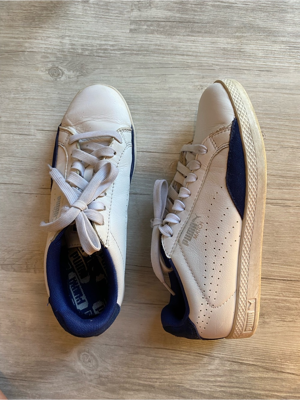 Puma White Sneakers with Navy Trim
